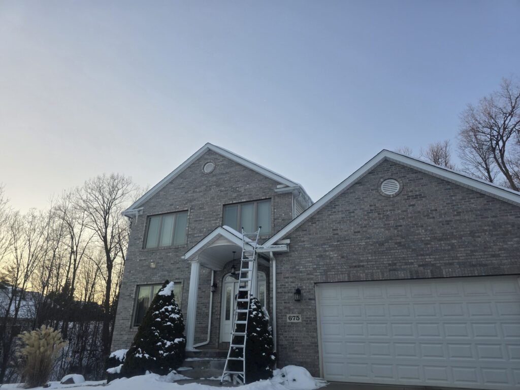 gutter safeguards and ladder going to gutters