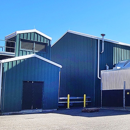industrial building with gutters