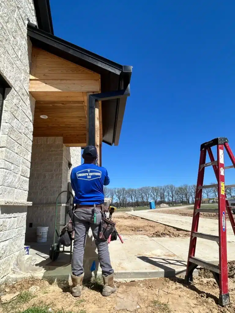 liberty gutters workers installed gutters