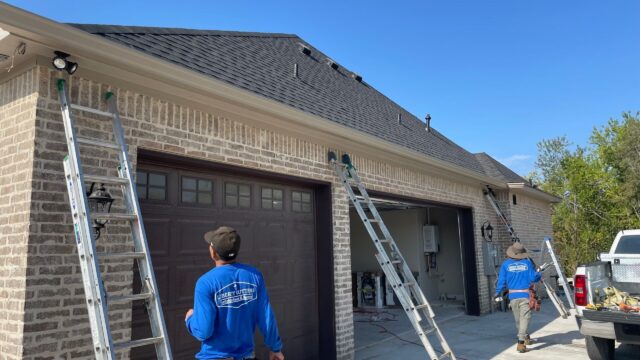 Liberty gutters worker installation